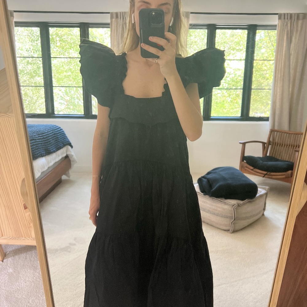 Small Black Kika Vargas Cicely Midi Dress - NWT